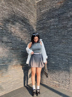 Falda Short Preppy Gris