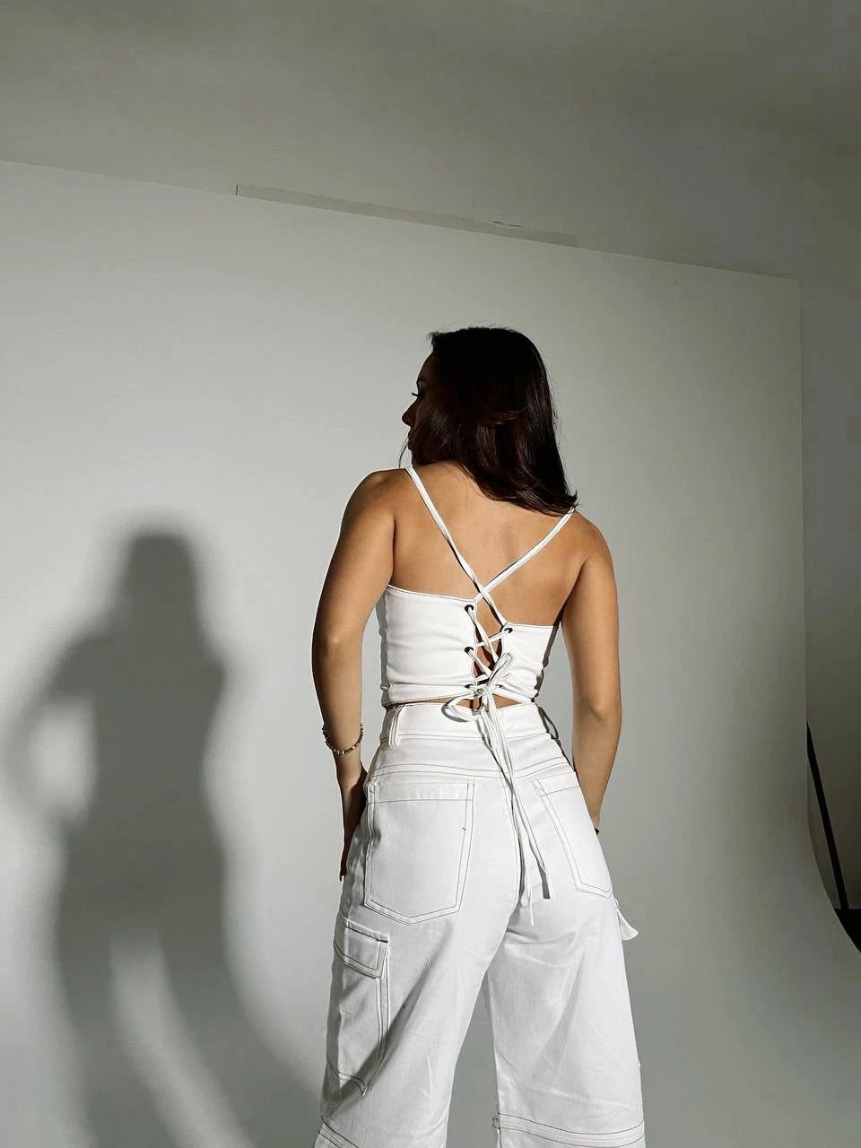 Corset Pespuntes Beige