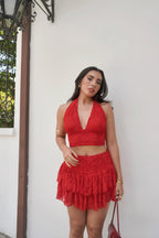 Top Encaje Rojo