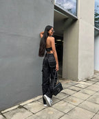 Crop Top Crossed Neck