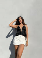 Top Shine Scarf Negro