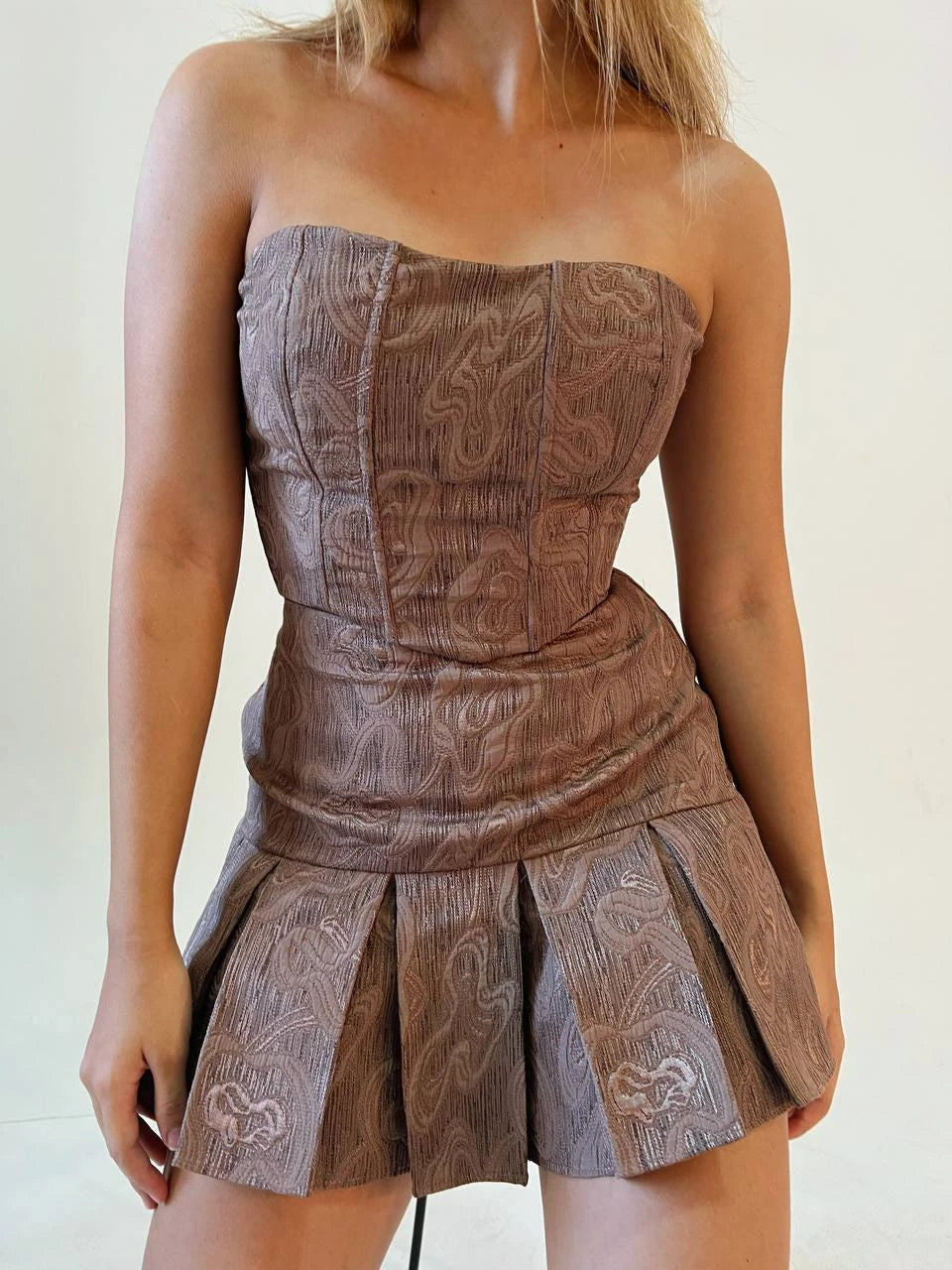 Corset Jacquard Cafe