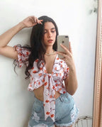 Blusa Orange Flowers