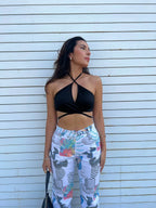 Crop Top Cruzado Negro