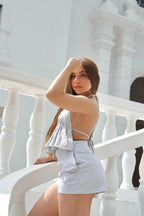 Short Rayas Azul