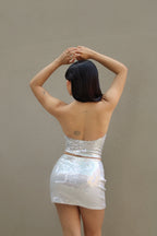 Blusa Bib Shine Plateada