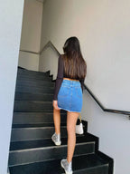 Falda Denim Botones