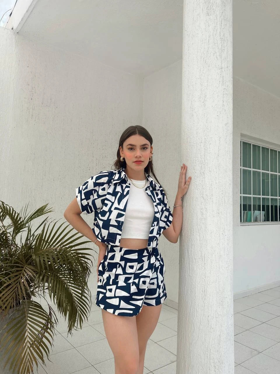 Camisa Print Blue Fresh