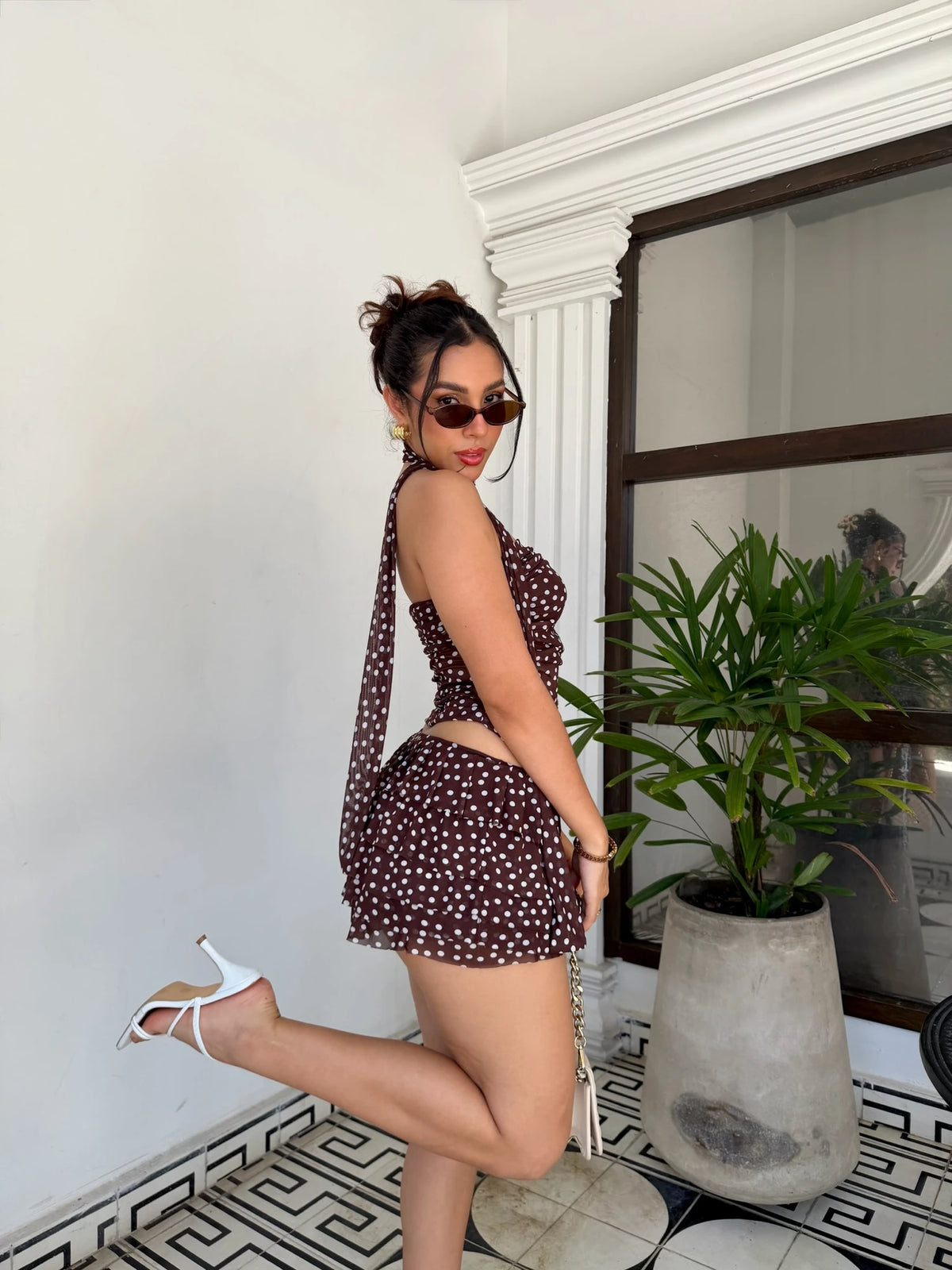 Blusa Strapple Polka Dots Cafe