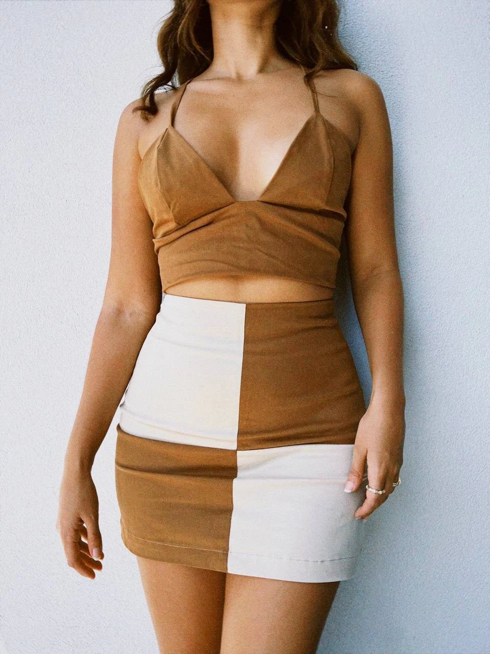 Falda Dos Tonos Nude