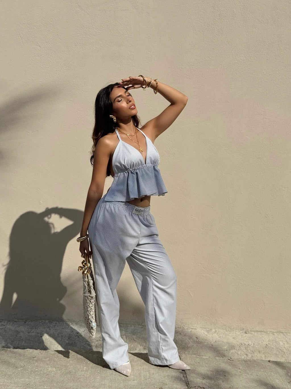 Pantalon Rayas Azul