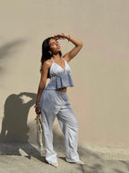 Pantalon Rayas Azul