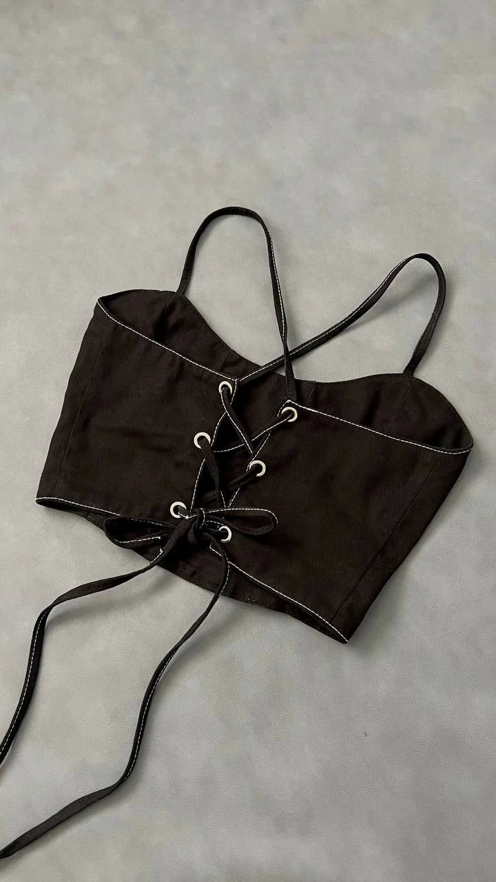 Corset Pespuntes Negro