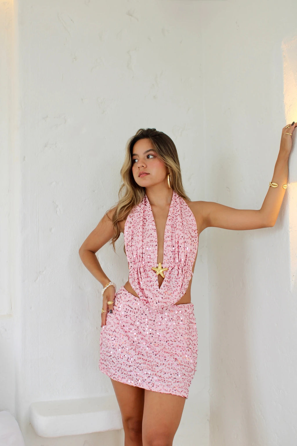 Falda Short Shine Rosa