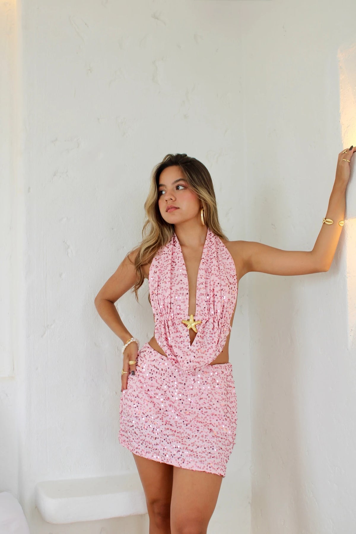 Falda Short Shine Rosa