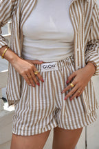 Short Lino Rayas Nude