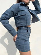 Falda Short Cargo Drill Stretch
