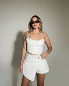 Corset Pespuntes Beige