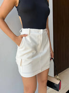 Falda Short Cargo Beige