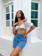Crop Top Ojalillo Flores