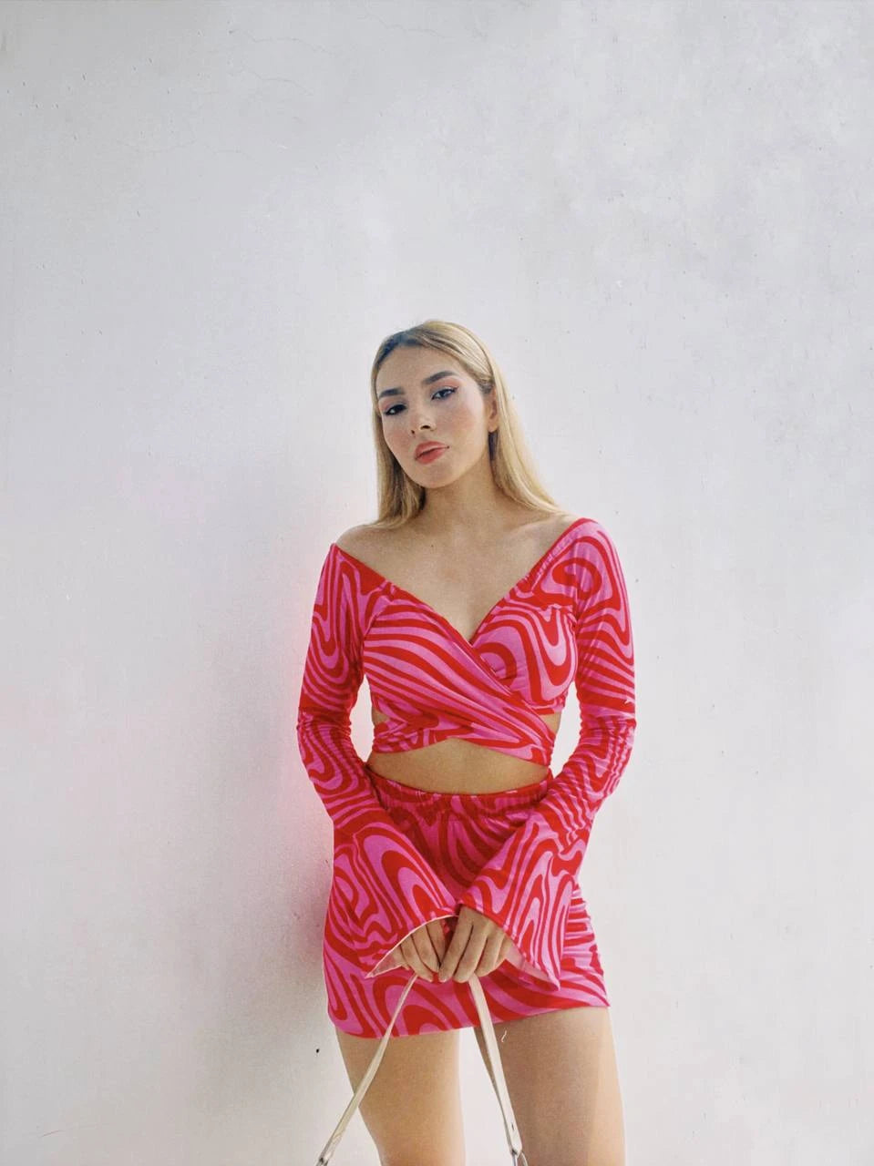 Set Retro ondas fucsia