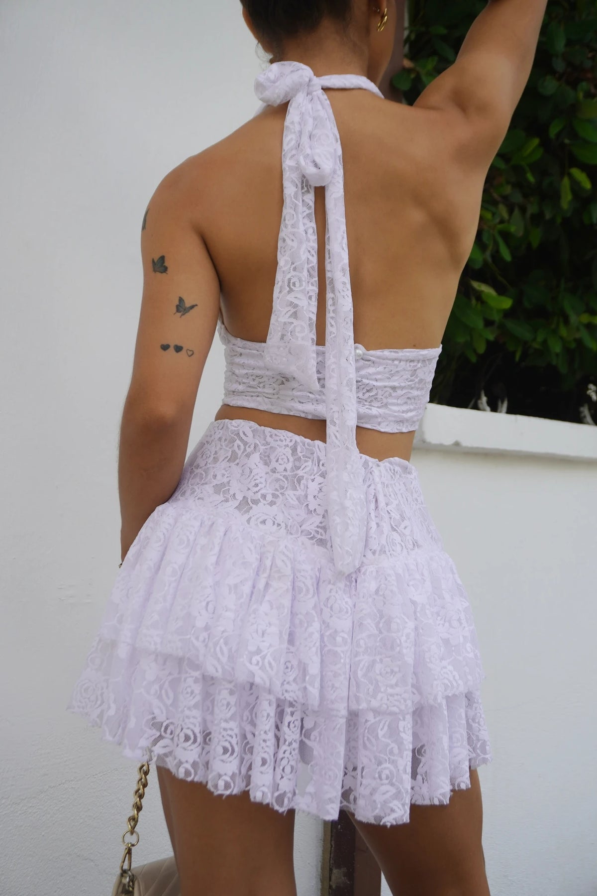 Falda Short Encaje blanca