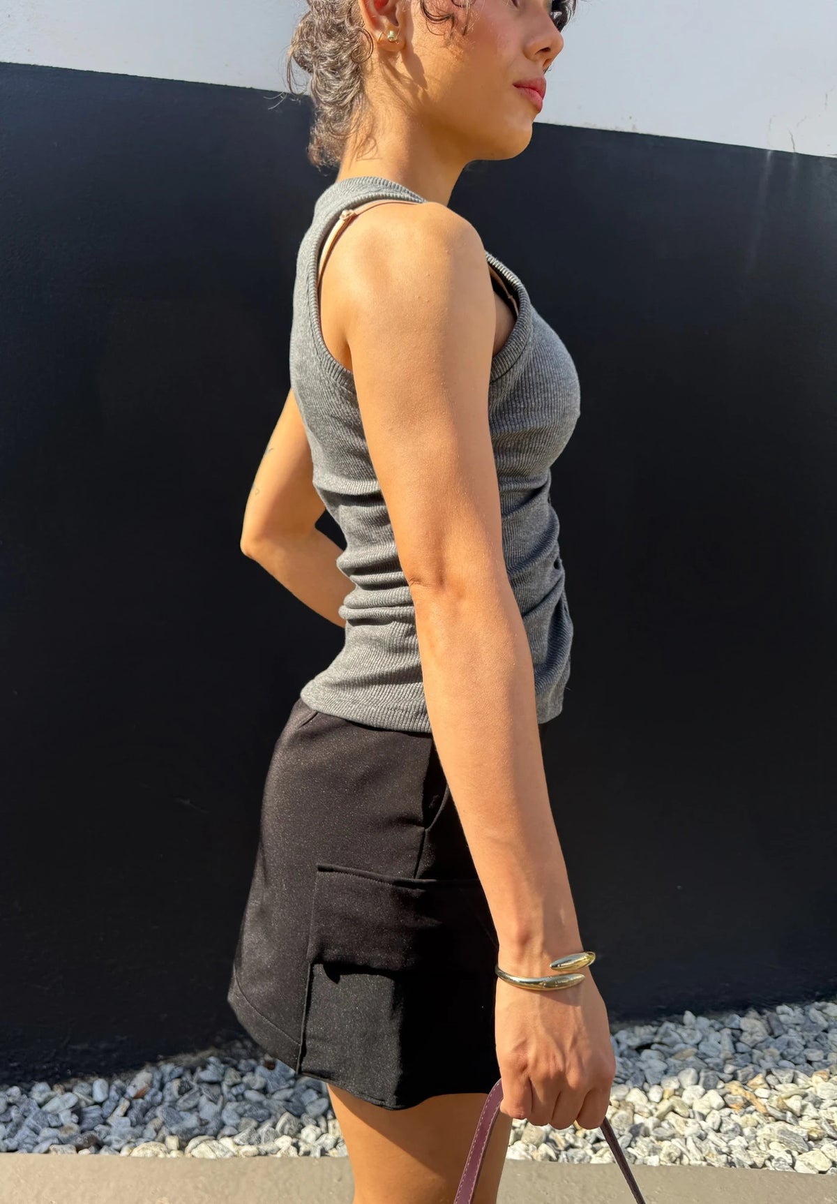 Tank Top Nudo Gris