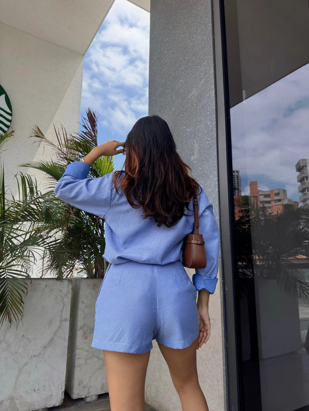 Falda Short Lazo Azul