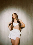 Falda Short Blanca Brillante