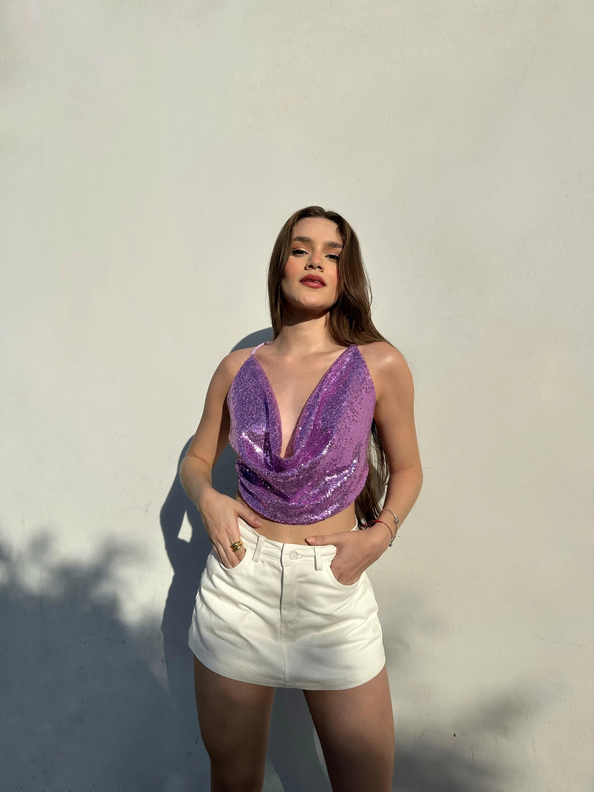 Top Shine Bib Lila