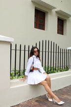 Falda Short Blanca Vuelo