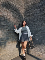 Falda Short Preppy Gris