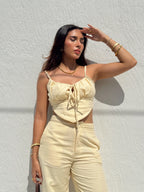Blusa Lino Amarillo Pastel