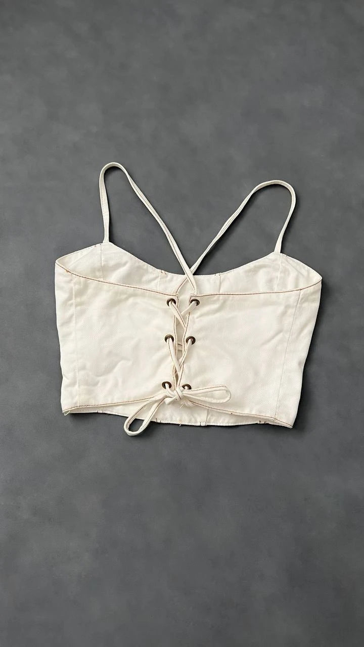Corset Pespuntes Beige
