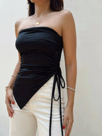 Irregular Top Largo Negro