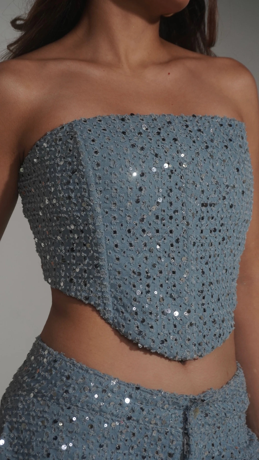 Corset Denim Lentejuelas