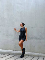 Vestido Rib Negro Filete