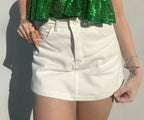 Falda Short Mini Drill Blanca