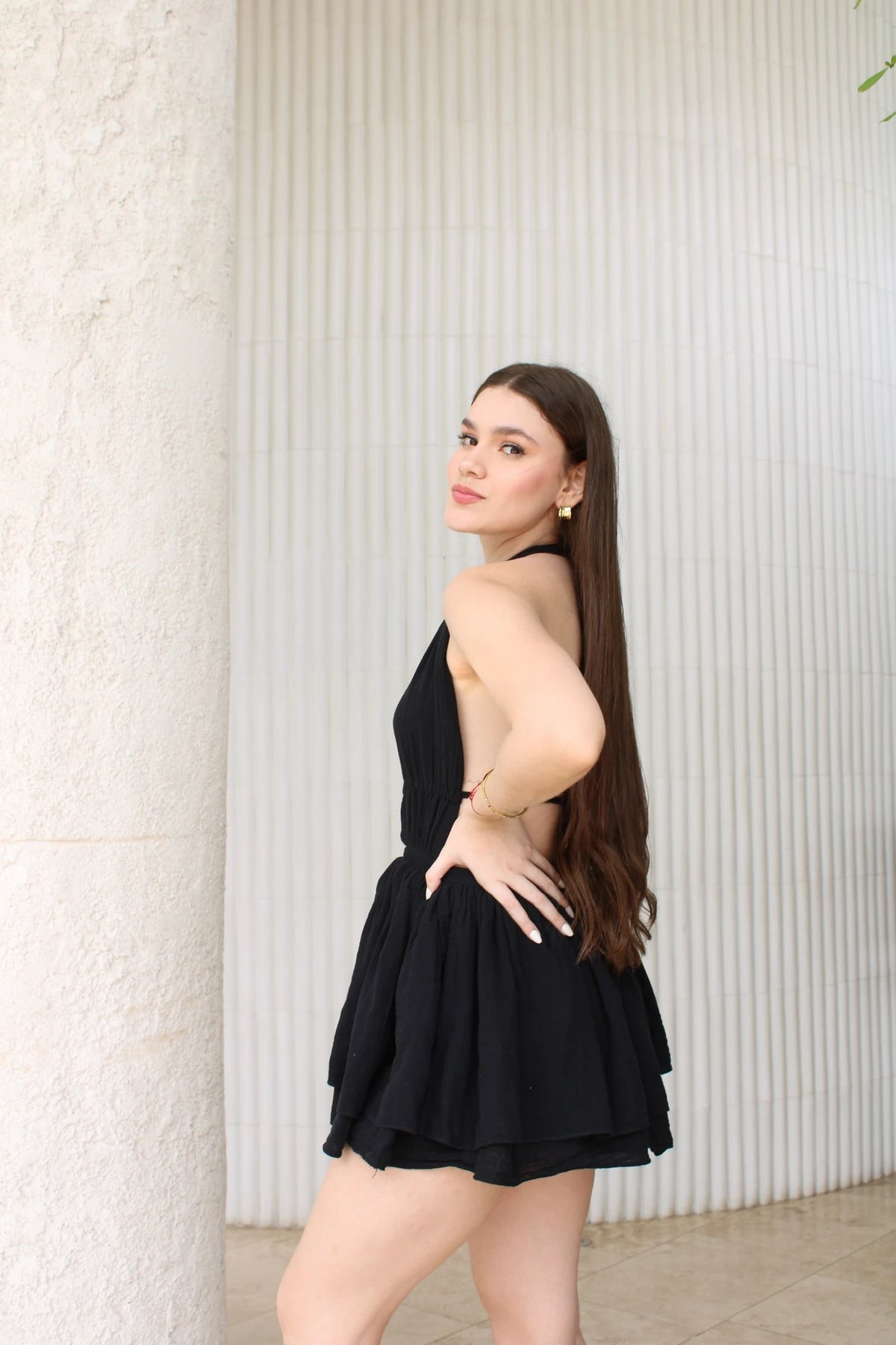 Vestido Negro Lino Boleros