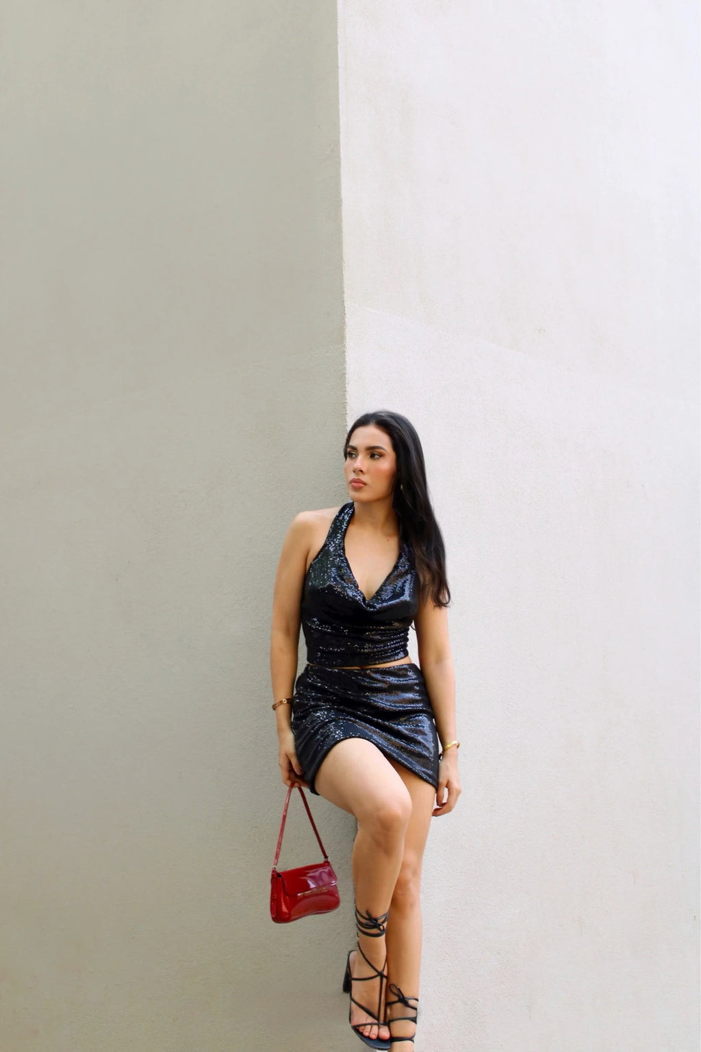 Blusa Bib Shine Negra