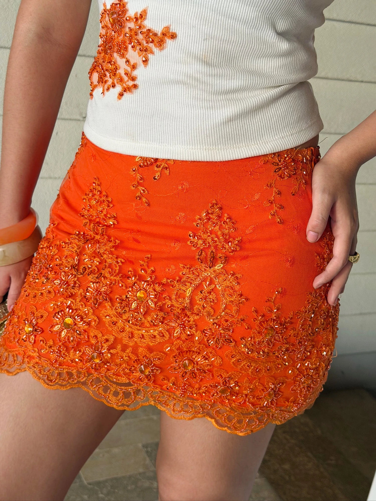 Falda Orange Shine