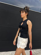 Tank Top Nudo Negro