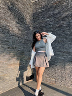 Falda Short Preppy Gris