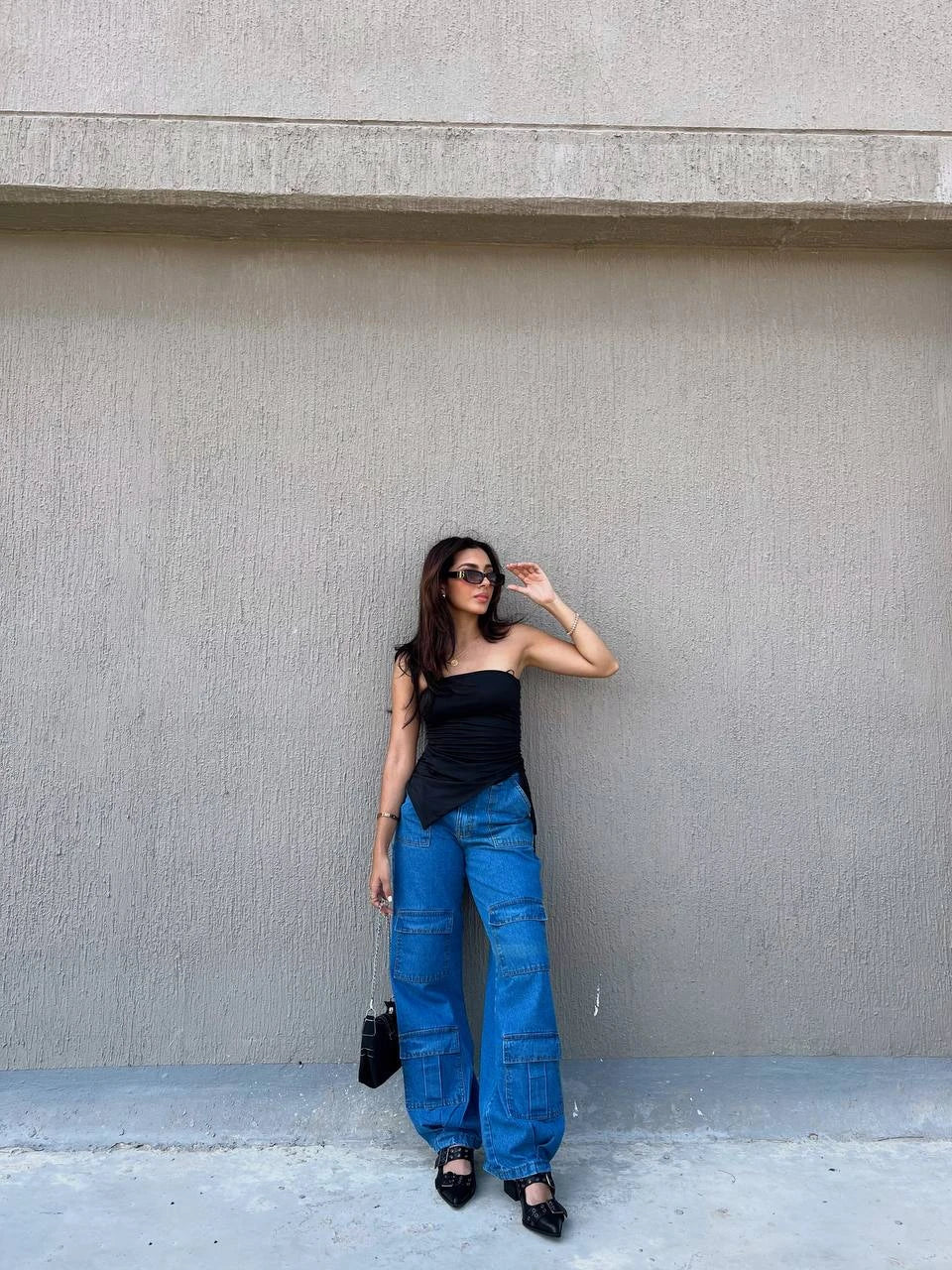 Irregular Top Largo Negro