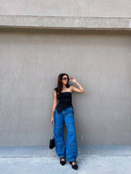 Irregular Top Largo Negro