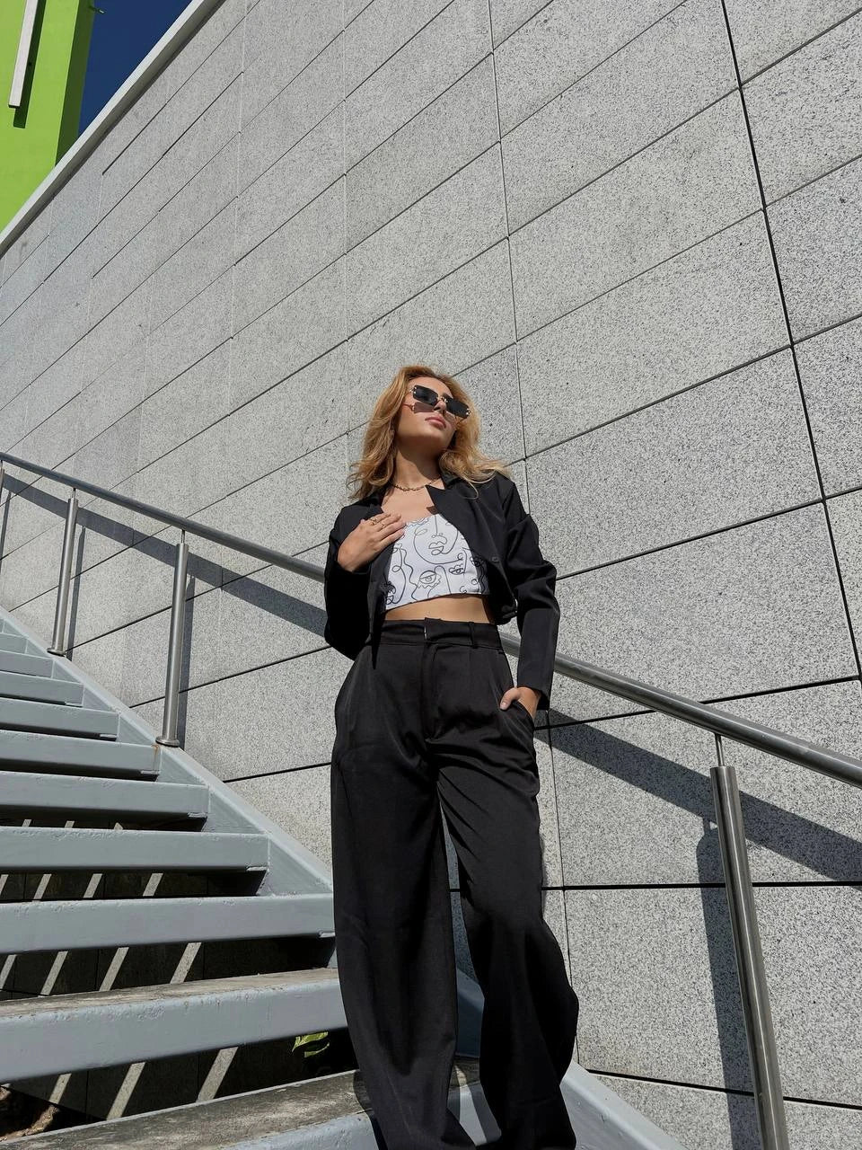 Blazer Crop Negro