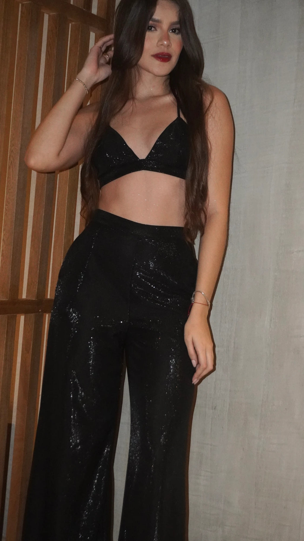 Crop Top Shine Negro