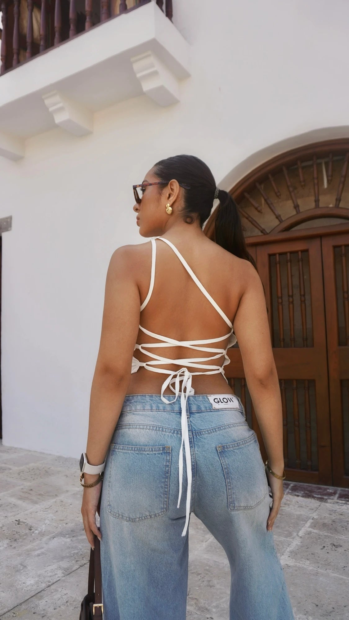 Blusa Asimetrica Lino Blanca