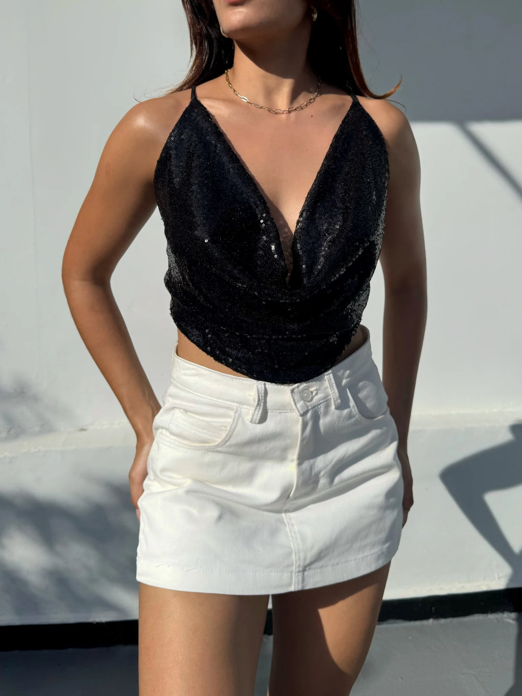 Top Shine Bib Negro