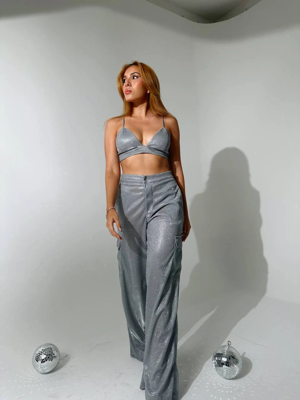 Pantalon Shine Plata